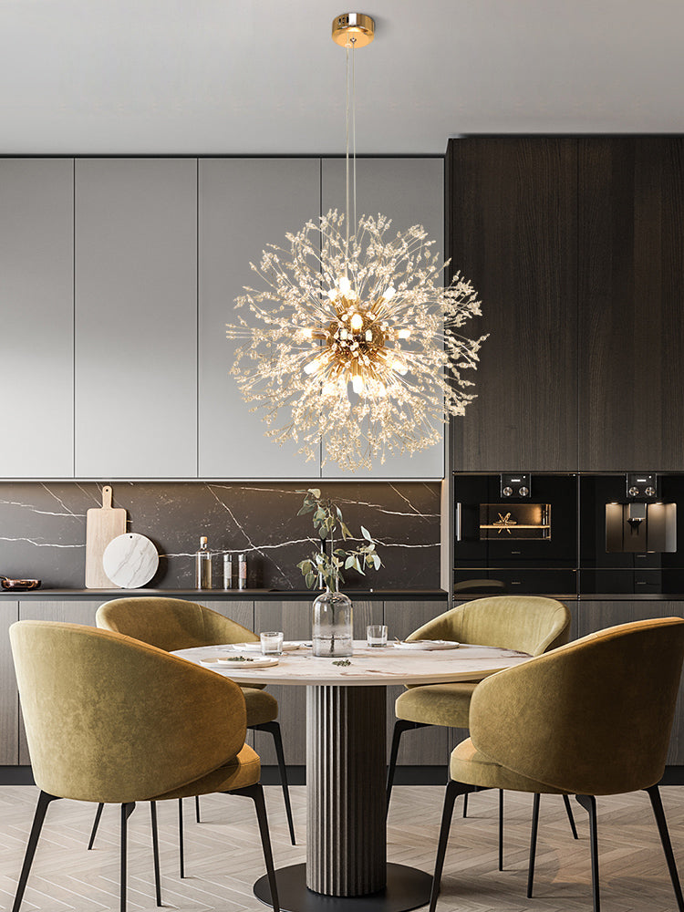 Luxury Crystal Pendant Lamp - Dandelion Chandelier - Crystal Led Lamp - Gold - 50 cm - Modern Lamp - Pendant Lamp - Ceiling Lamp
