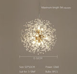 Luxury Crystal Pendant Lamp - Dandelion Chandelier - Crystal Led Lamp - Gold - 50 cm - Modern Lamp - Pendant Lamp - Ceiling Lamp