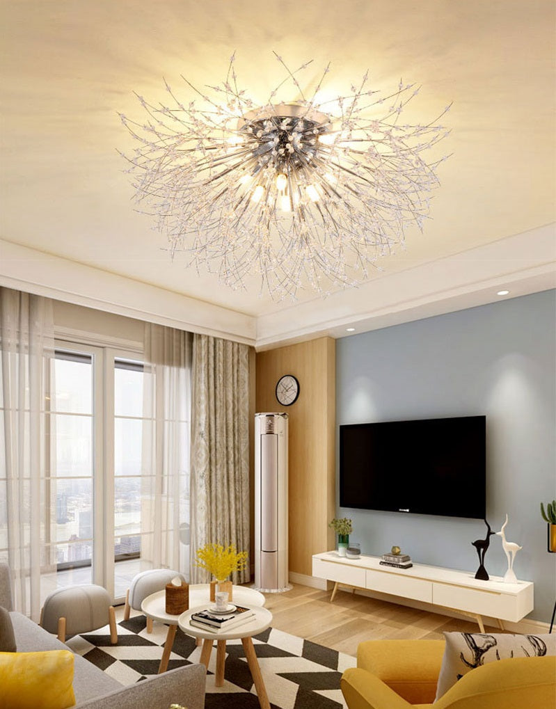 Luxury Crystal Ceiling Lamp - Dandelion Chandelier - Crystal LED Lamp - Gold - 60 cm - Modern Lamp - Ceiling Lamp - Ceiling Light