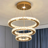 Crystal 3 Ring Pendant Light - Largest Ring Ø 40 cm - Modern Chandelier For The Living Room