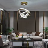 Crystal 3 Ring Pendant Light - Largest Ring Ø 40 cm - Modern Chandelier For The Living Room