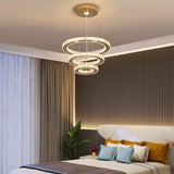 Crystal 3 Ring Pendant Light - Largest Ring Ø 40 cm - Modern Chandelier For The Living Room