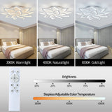 LuxiLamps - 14 Star Ceiling Lamp - White - With Remote Control - Smart Lamp - Dimmable With App - Living Room Lamp - Modern Lamp - Ceiling Lamp