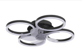 LuxiLamps - 4-Ring Fan - Black - 60 cm - Smart Lamp - Chandelier - Dimmable with Remote Control - 64W