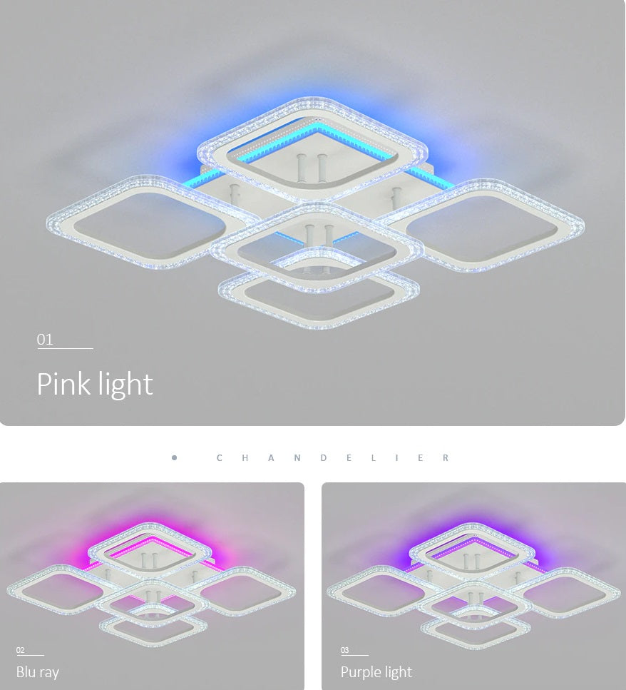 LuxiLamps - 4x1 Head Ceiling Lamp - Smart Lamp - White - 50 cm - Remote Control and APP - Living Room Lamp - Ceiling Lamp