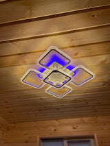 LuxiLamps - 4x1 Head Ceiling Lamp - Smart Lamp - White - 50 cm - Remote Control and APP - Living Room Lamp - Ceiling Lamp