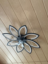 LuxiLamps - 8-Star Ceiling Fan Light - Black - With Remote Control - Smart Lamp - App Dimmable - 6 Fan Speeds - Living Room Lamp - Modern Lamp - Ceiling Light