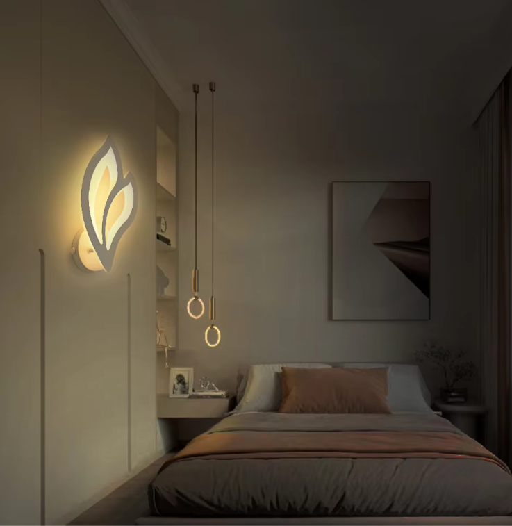 Bloemblad Wandlamp - Warmwit LED-Licht - Dimbaar Met Afstandsbediening - Voor Woonkamer En Slaapkamer