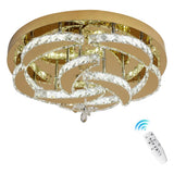 LuxiLamps - Flower Ceiling Lamp - Crystal - Dimmable With Remote Control - Gold - LED Ceiling Lamp - Living Room Lamp - Modern Lamp - Chandelier