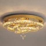 LuxiLamps - Flower Ceiling Lamp - Crystal - Dimmable With Remote Control - Gold - LED Ceiling Lamp - Living Room Lamp - Modern Lamp - Chandelier