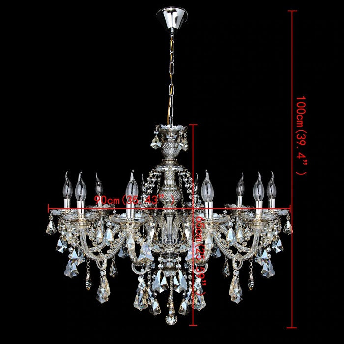 LuxiLamps - Crystal Chandelier - 10 Arm Kristallen Kroonluchter - Hanglamp - Woonkamerlamp - Moderne lamp - Plafonniere