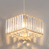 LuxiLamps - Crystal Pendant Light - Modern Pendant Light - Gold - Chandelier - E27 - Dining Room Pendant Light