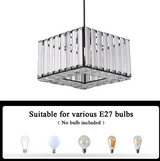 LuxiLamps - Crystal Pendant Light - Modern Pendant Light - Black - Chandelier - E27 - Dining Room Pendant Light