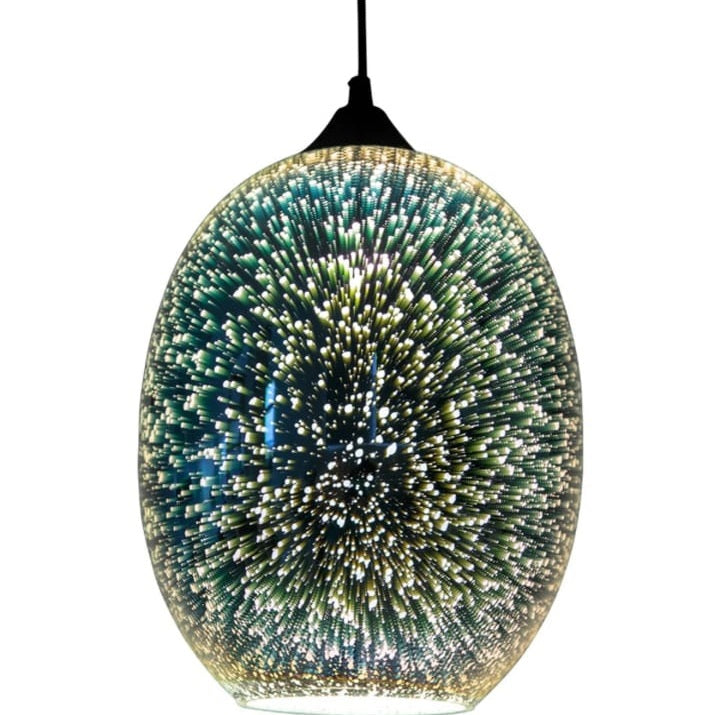 LuxiLamps - Glass Starry Sky - 3-Piece Pendant Light - Unique Living Room Lamp - Modern 3D Lamp - Ceiling Light