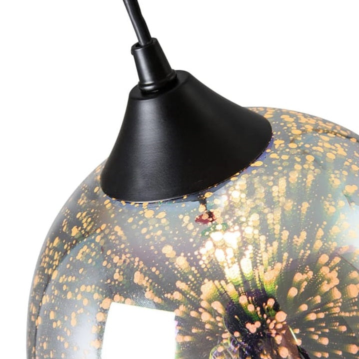 LuxiLamps - Glass Starry Sky - 3-Piece Pendant Light - Unique Living Room Lamp - Modern 3D Lamp - Ceiling Light