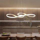LuxiLamps - Pendant Lamp - Chandelier - White - Living Room Lamp Dimmable With Remote Control - Modern Lamp - Dining Room Lamp - LED Ceiling Lamp - Ceiling Light