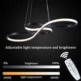LuxiLamps - Pendant Lamp - Chandelier - Black - Living Room Lamp - Dimmable With Remote Control - Modern Lamp - Dining Room Lamp - LED Ceiling Lamp - Ceiling Light