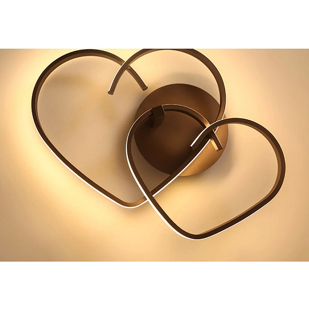 LuxiLamps - Hearts Ceiling Lamp - With Remote Control - Coffee - Dimmable With Remote Control - Living Room Lamp - Modern Lamp - Ceiling Lamp