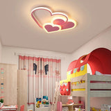 LuxiLamps - Heart-shaped Ceiling Lamp - Pink - Dimmable With Remote Control - Children's Room - 52 cm - Modern Lamp - Bedroom Lamp - Ceiling Lamp