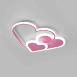 LuxiLamps - Heart-shaped Ceiling Lamp - Pink - Dimmable With Remote Control - Children's Room - 52 cm - Modern Lamp - Bedroom Lamp - Ceiling Lamp