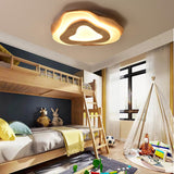 LuxiLamps - Wooden Ceiling Lamp - LED Cloud Model - 40 cm - Dimmable With Remote Control - 2800lm - Modern Living Room Lamp - 35W