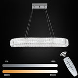 LuxiLamps - Crystal Chandelier - Crystal Led Pendant Lamp - Living Room Lamp - 70cm - With Remote Control - Modern Lamp - Pendant Lamp