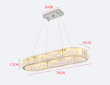 LuxiLamps - Crystal Chandelier - Crystal Led Pendant Lamp - Living Room Lamp - 70cm - With Remote Control - Modern Lamp - Pendant Lamp