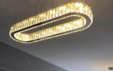 LuxiLamps - Crystal Chandelier - Crystal Led Pendant Lamp - Living Room Lamp - 70cm - With Remote Control - Modern Lamp - Pendant Lamp