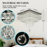 LuxiLamps - Crystal Chandelier - LED Ceiling Light - Chrome Chandelier - 2 Tiers - Dimmable With Remote Control & APP - Lighting - Kitchen - Bedroom - Living Room - Ceiling Lighting