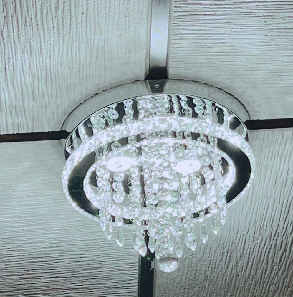 LuxiLamps - Kristallen - Plafondlamp - LED - Kristallen - Chroom Kroonluchter - Warm Wit - Hanger - Verlichting - Hal - Keuken - Slaapkamer - Woonkamer