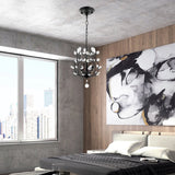LuxiLamps - Crystal Starry Sky Pendant Light - Chandelier - Living Room - Black - Modern Lamp - 33 cm - Elegant Blossom Pendant Light