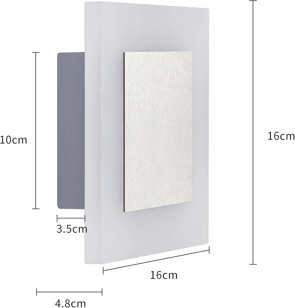LuxiLamps - Led Wandlamp - Moderne Wandverlichting - 3000K Warm Wit - Hal lamp - Trappenhuis - 16 cm
