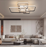 LuxiLamps - Modern 5-Head Ceiling Light - White/Black - 63 cm - Living Room Lamp - Modern LED Lamp - Flush Mount Light