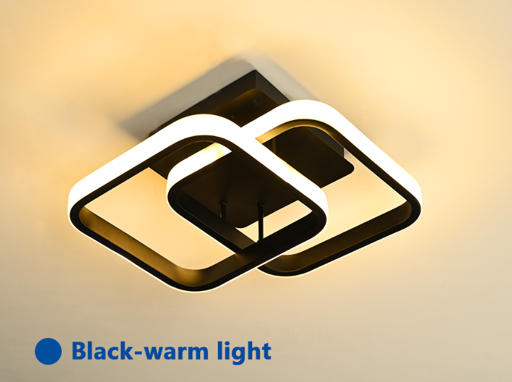 LuxiLamps - Modern Ceiling Lamp - Square LED - Chandelier - Aisle Lamp - Lighting - 29 cm - Black - Ceiling Light - 20W