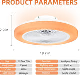 Modern RGB Ceiling Fan - LED Fan Light - 8 Colours - White - Dimmable - 6 Speeds - Remote Control And App - For Living Room