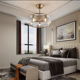 LuxiLamps - Ceiling Fan - Gold - 6 Speeds - 45 cm - Dimmable With Remote Control - Chandelier Fan - Living Room Lamp