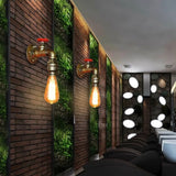 LuxiLamps - Retro Water Pipe Wall Lamp - E27 - Wall Lighting - Vintage Wall Sconce - 60W - Industrial Metal Wall Lamp