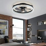 LuxiLamps - RGB Fan Ceiling Lamp - Ceiling Fan - Black - Dimmable - 50 cm - 6 Speed Fan - Kitchen Lamp - Living Room Lamp - Modern Lamp