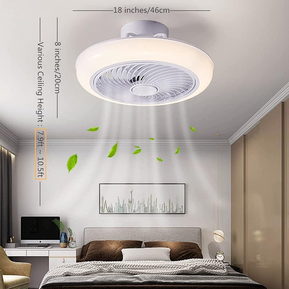 Ceiling Fan With Lighting - 6 Speeds - RGB And Dimmable - With Remote Control And App - With Bluetooth Speaker