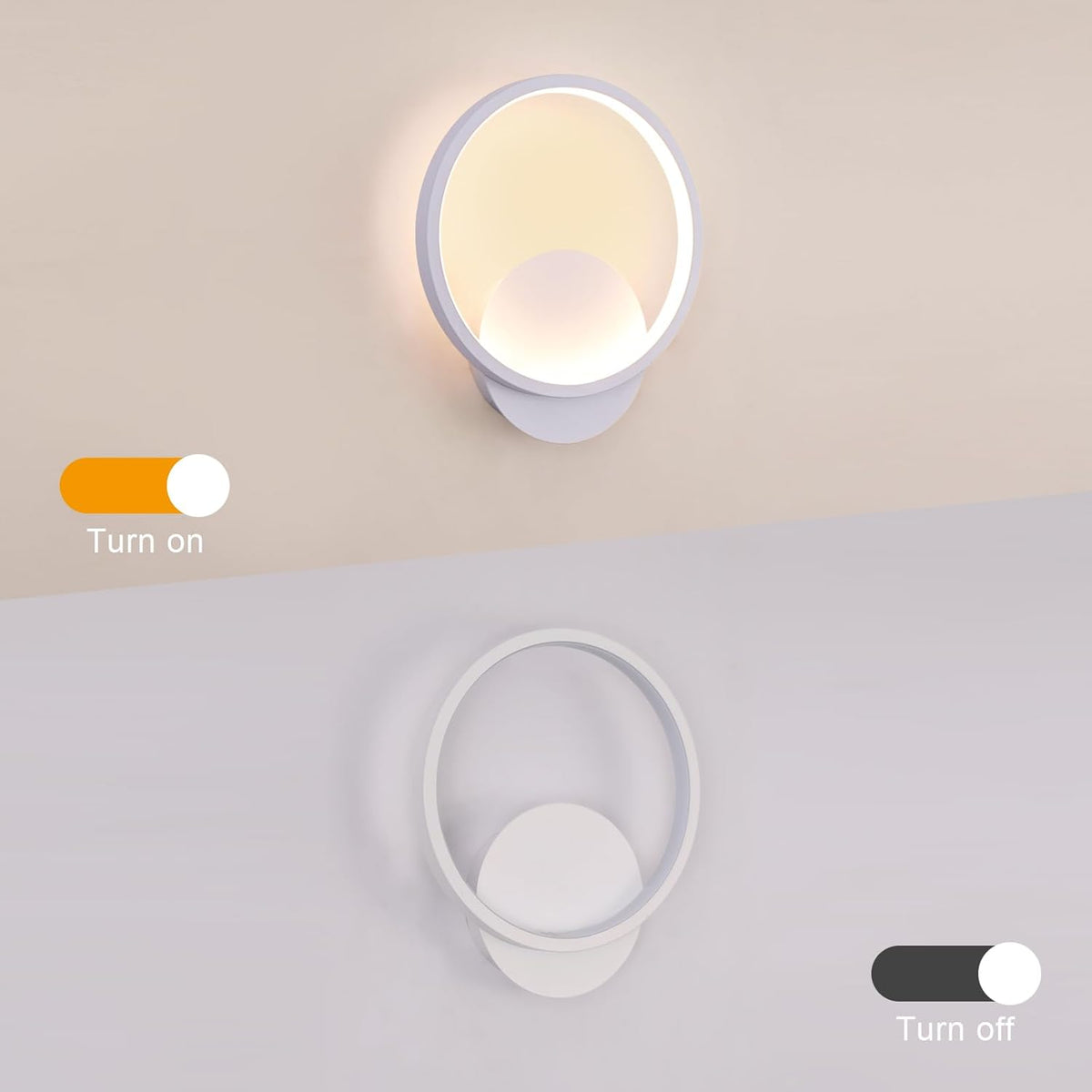 Ring LED Wall Lamp - White - Warm White Light - Not Dimmable - Modern Wall Decoration