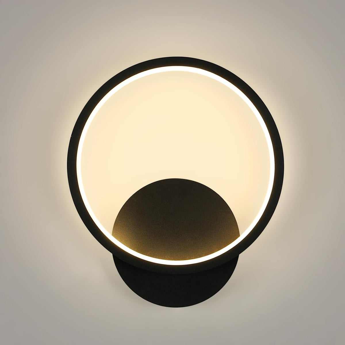 Ring LED Wall Lamp - Black - Warm White Light - Not Dimmable - Modern Wall Decoration
