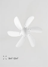 LuxiLamps - Silent 6 Blade Ceiling Fan - 3 Speeds - Chain Switch - Reversible Blade - 80 cm - White - Living Room Lamp - Kitchen - Bedroom - Modern Fan Lamp