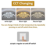LuxiLamps - Sun & Moon Ceiling Lamp - Crystal LED Chandelier - 3 Colors - Modern Living Room Lamp - 40 cm - Ceiling Lamp