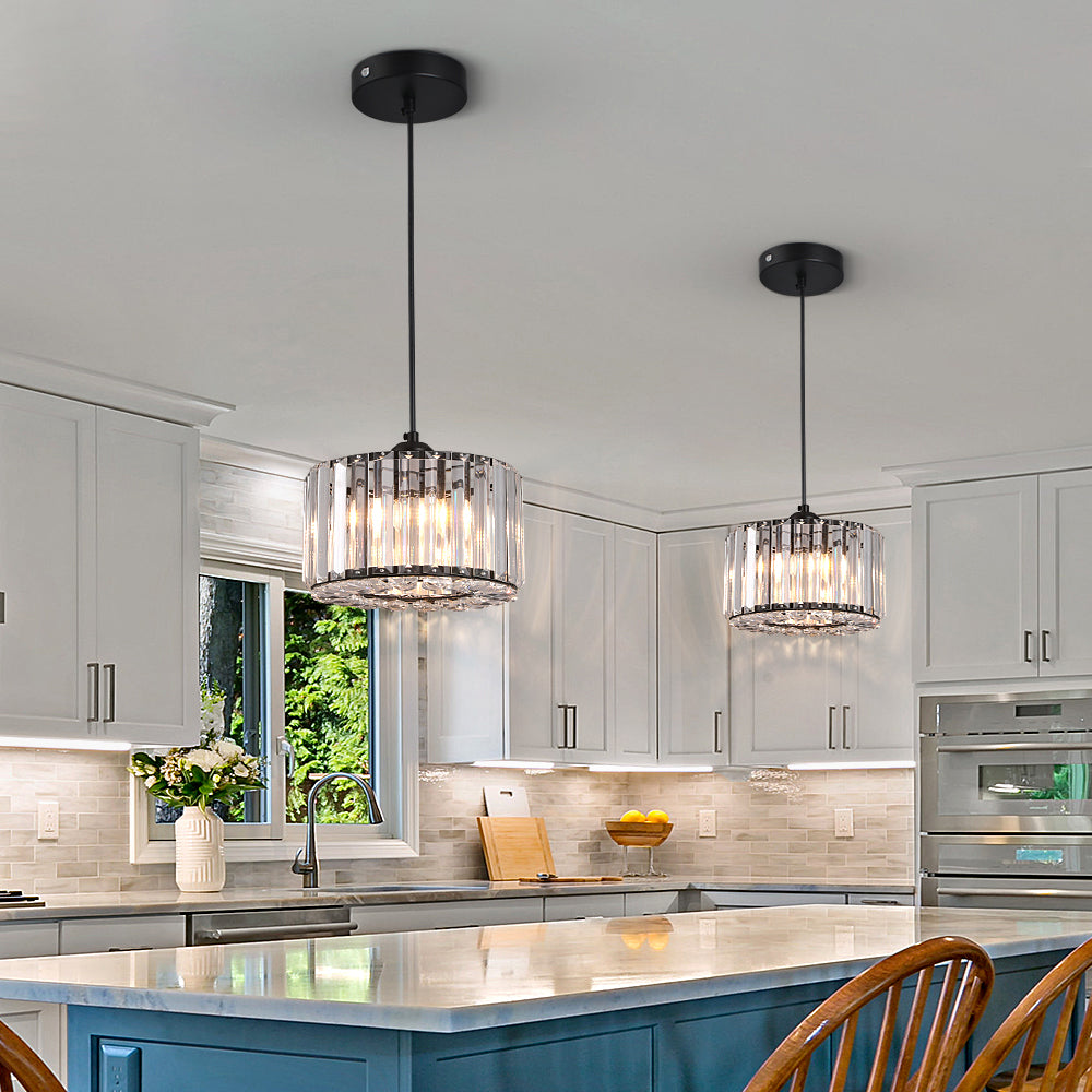Luxurious Crystal Pendant Lamp - Chandelier Pendant Lamp - Modern Pendant Lamp - Black - Chandelier - E27