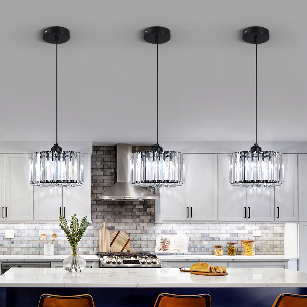Luxurious Crystal Pendant Lamp - Chandelier Pendant Lamp - Modern Pendant Lamp - Black - Chandelier - E27
