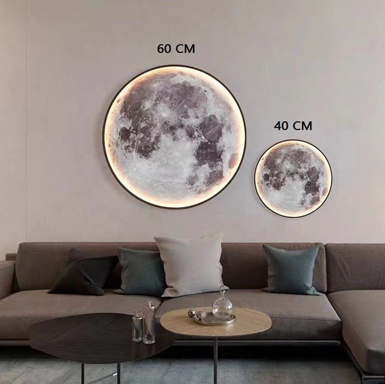 Moon Wall Lamp - 40 cm - Dimmable With Remote Control - Bedroom Lamp - Living Room Lamp - Modern Lamp - LED Lamp - Ceiling Lamp