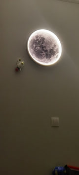 Moon Wall Lamp - 40 cm - Dimmable With Remote Control - Bedroom Lamp - Living Room Lamp - Modern Lamp - LED Lamp - Ceiling Lamp