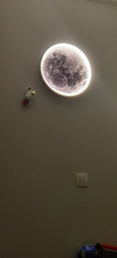Moon Wall Lamp - 40 cm - Dimmable With Remote Control - Bedroom Lamp - Living Room Lamp - Modern Lamp - LED Lamp - Ceiling Lamp
