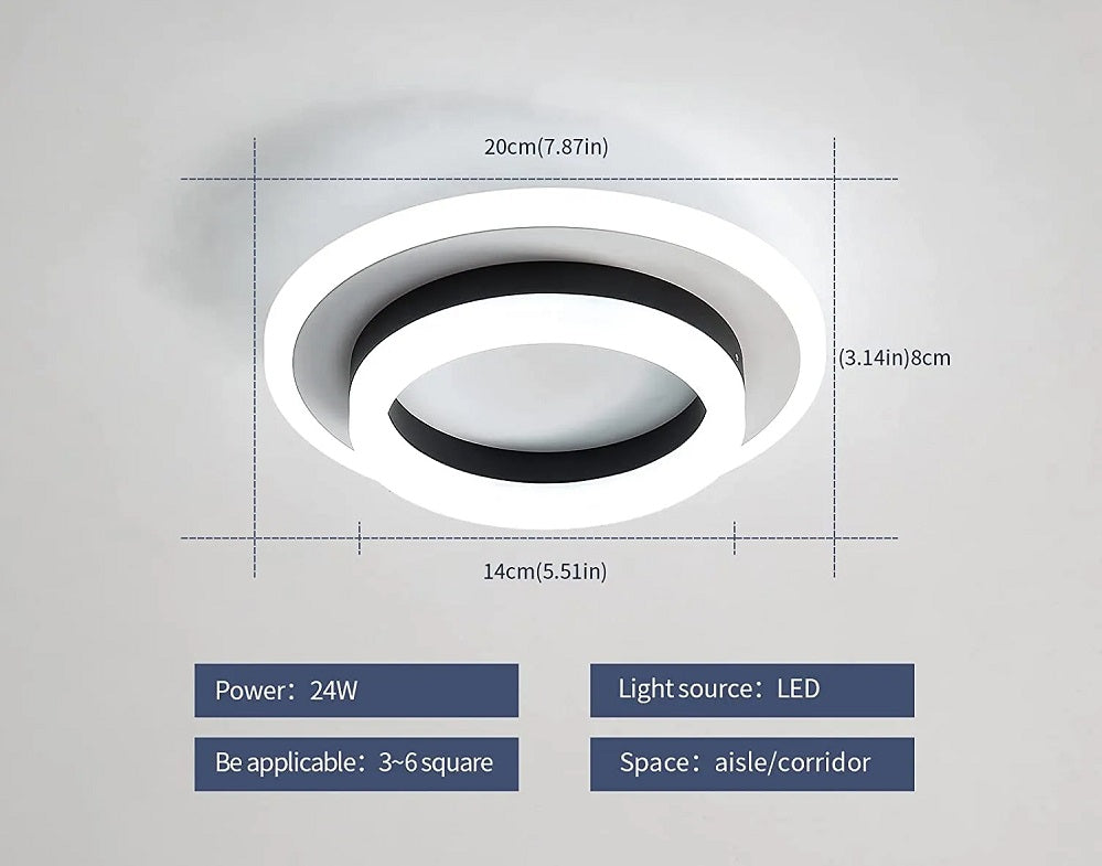Moderne Acryl Plafond Verlichting - LED Rond Plafondlamp - Warm Wit - Gangpad of Hal Lamp - Plafoniere