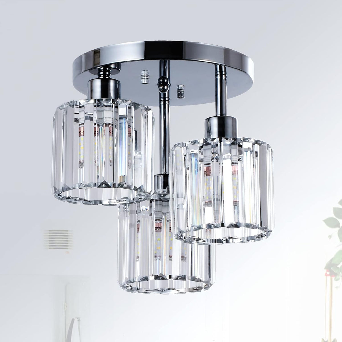 Modern Crystal Chandelier - 3-Head Crystal Ceiling Lamp - K9 Crystal - E27 - Gold - Lighting - Ceiling Light